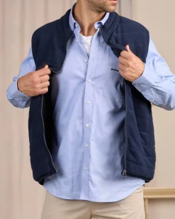 Homme Mise Au Green Doudoune en maille bleu marine