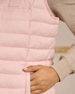 Femme Mise Au Green Doudoune sans manches rose pâle