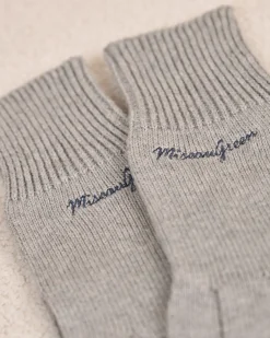 Femme Mise Au Green Gants en tricot gris moyen