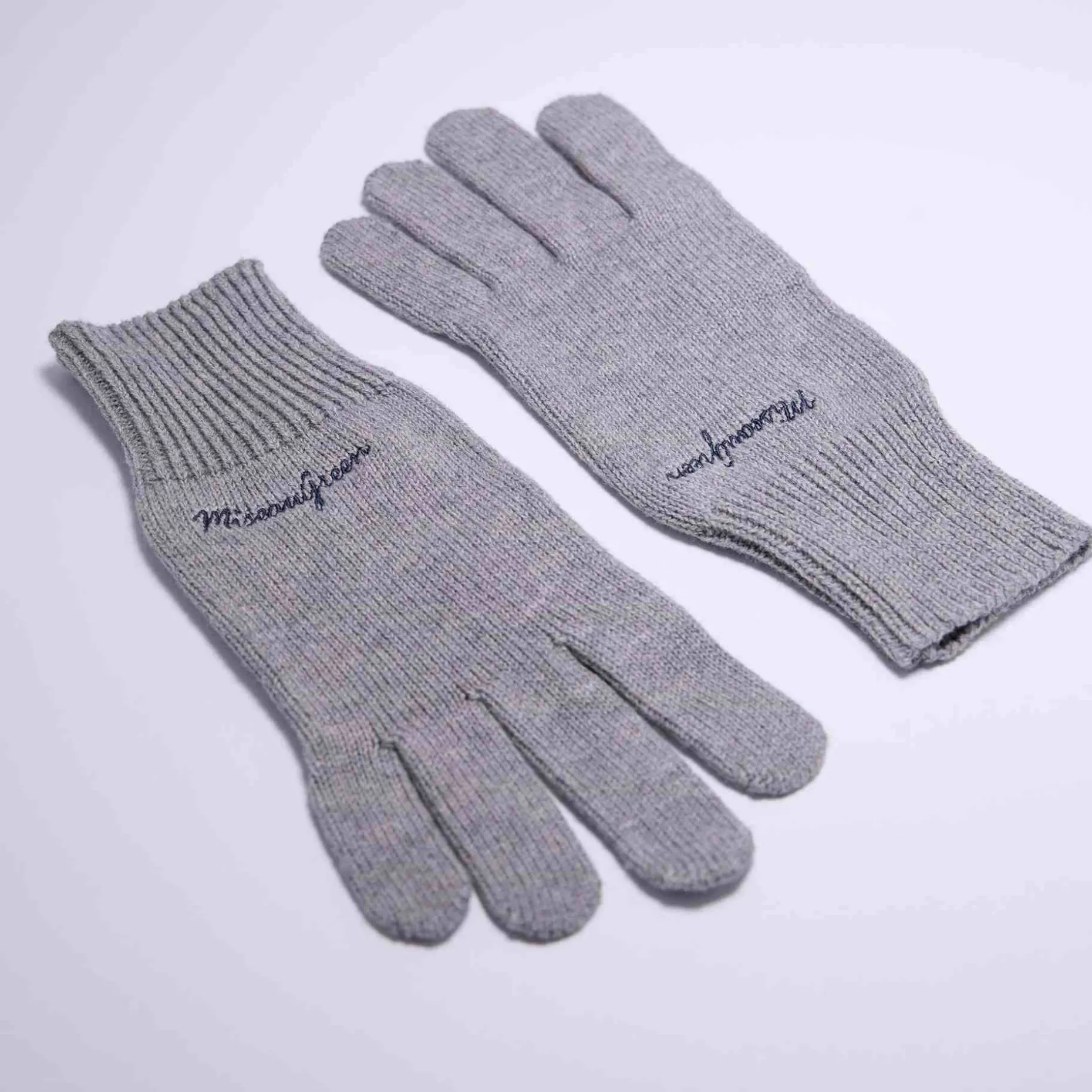 Femme Mise Au Green Gants en tricot gris moyen