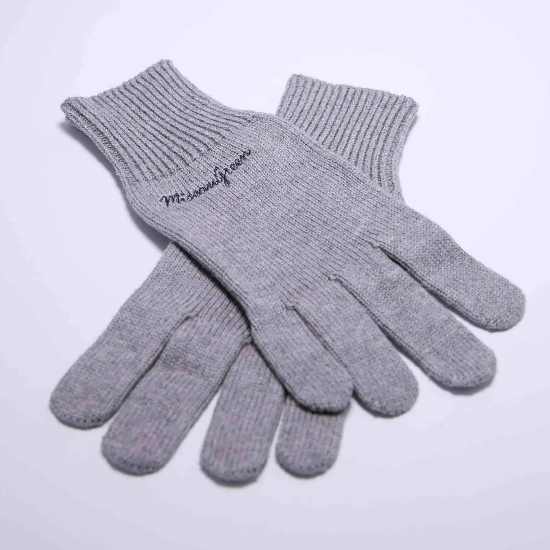 Femme Mise Au Green Gants en tricot gris moyen