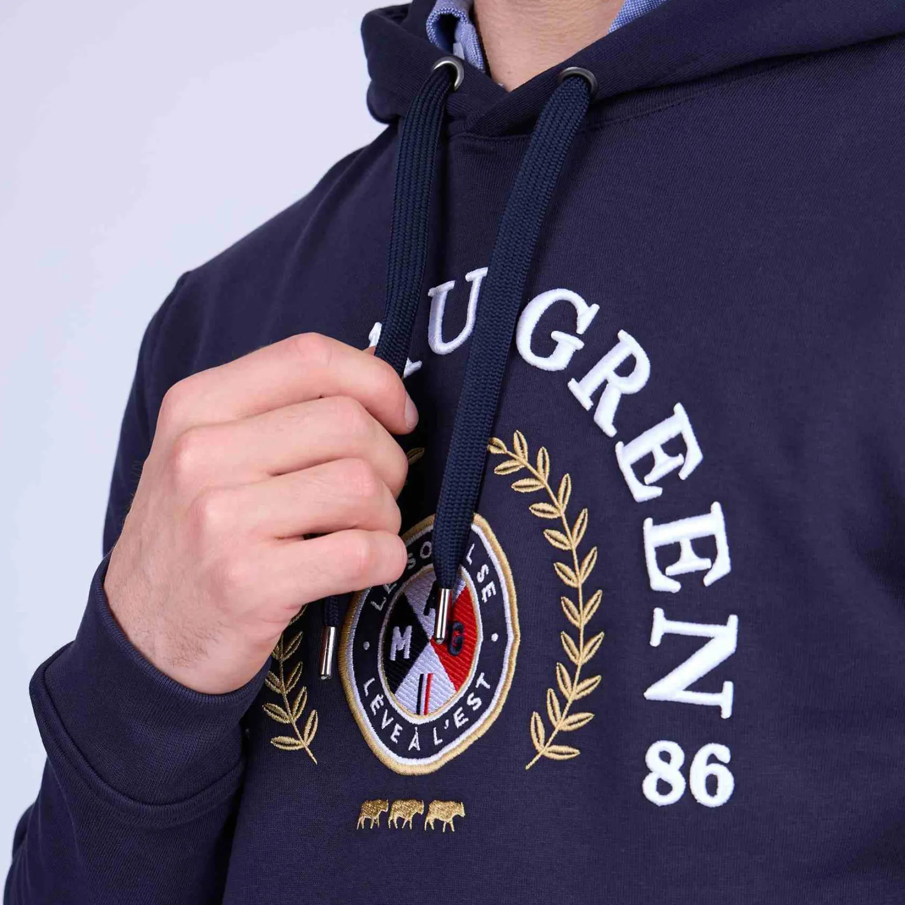 Homme Mise Au Green Hoodie blason bleu marine