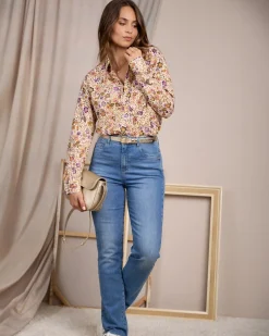 Femme Mise Au Green Jean Charly blue bleached