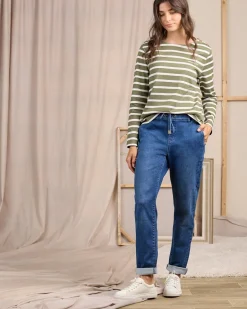 Femme Mise Au Green Jean coupe loose mid blue