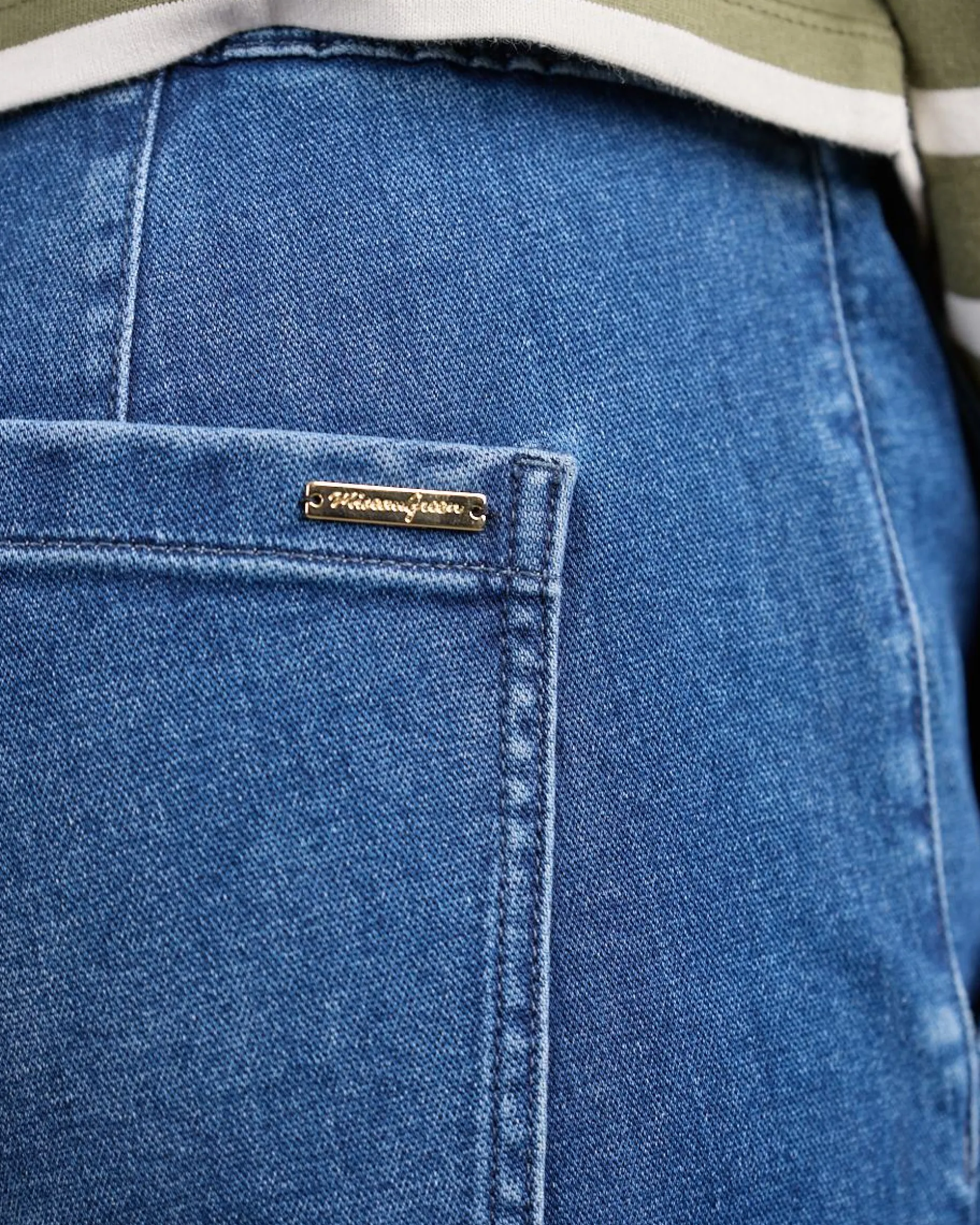 Femme Mise Au Green Jean coupe loose mid blue