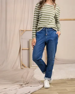 Femme Mise Au Green Jean coupe loose mid blue