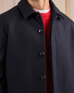 Homme Mise Au Green Manteau boutonné bleu marine