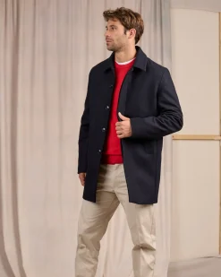 Homme Mise Au Green Manteau boutonné bleu marine