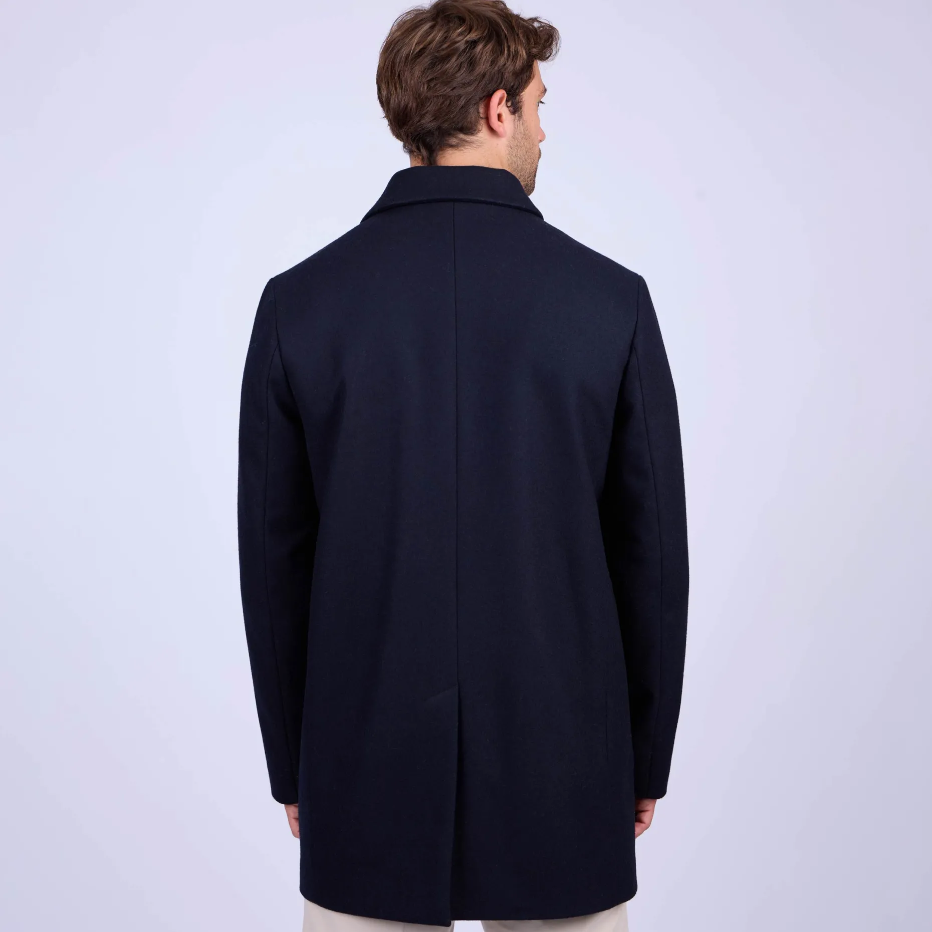 Homme Mise Au Green Manteau boutonné bleu marine