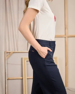 Femme Mise Au Green Pantalon Carlos bleu marine