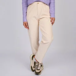 Femme Mise Au Green Pantalon en velours ecru chiné