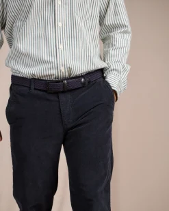 Homme Mise Au Green Pantalon velours côtelé bleu marine