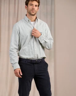 Homme Mise Au Green Pantalon velours côtelé bleu marine