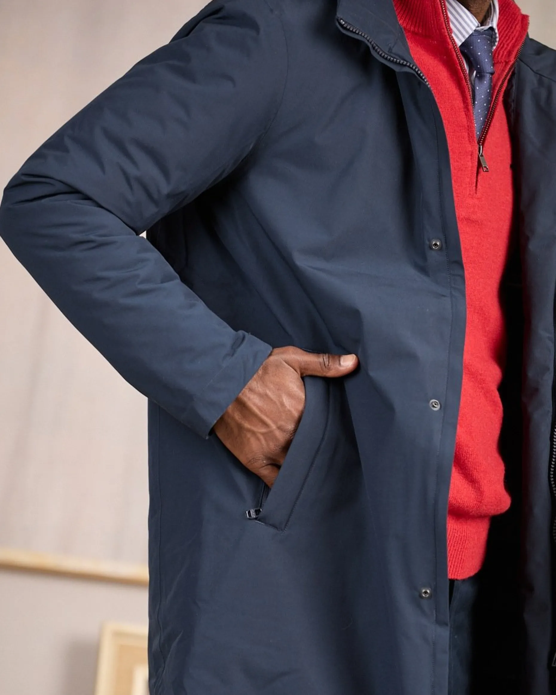 Homme Mise Au Green Parka coupe vent bleu marine