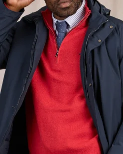 Homme Mise Au Green Parka coupe vent bleu marine