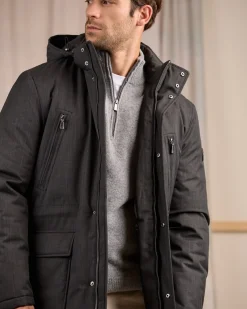 Homme Mise Au Green Parka effet tramé