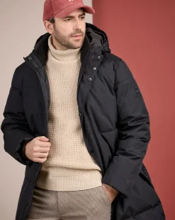 Homme Mise Au Green Parka matelassée bleu marine