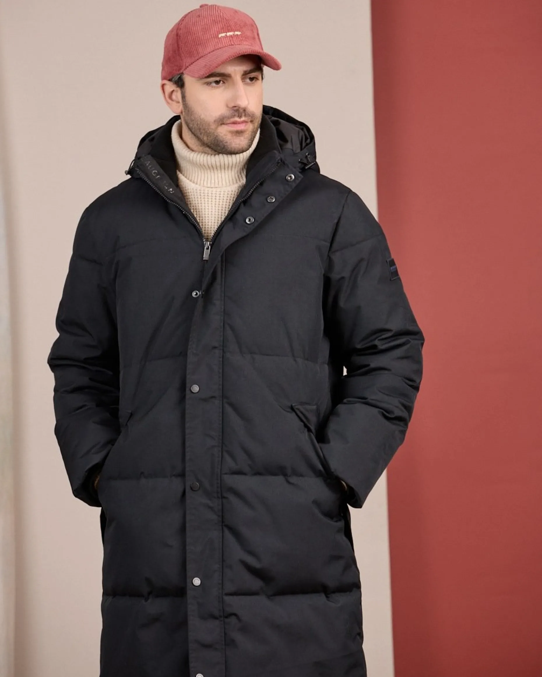 Homme Mise Au Green Parka matelassée bleu marine