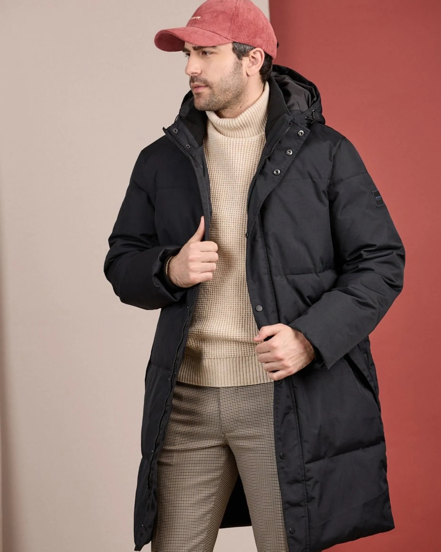 Homme Mise Au Green Parka matelassée bleu marine