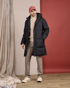 Homme Mise Au Green Parka matelassée bleu marine