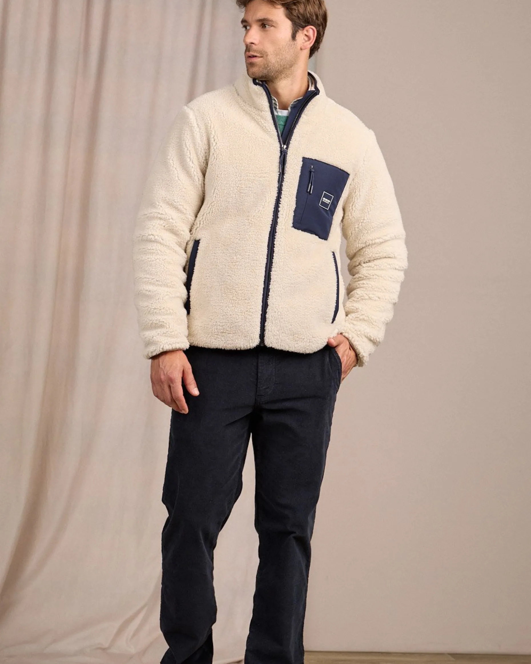 Homme Mise Au Green Polaire façon sherpa blanc cassé