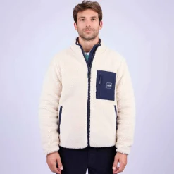 Homme Mise Au Green Polaire façon sherpa blanc cassé