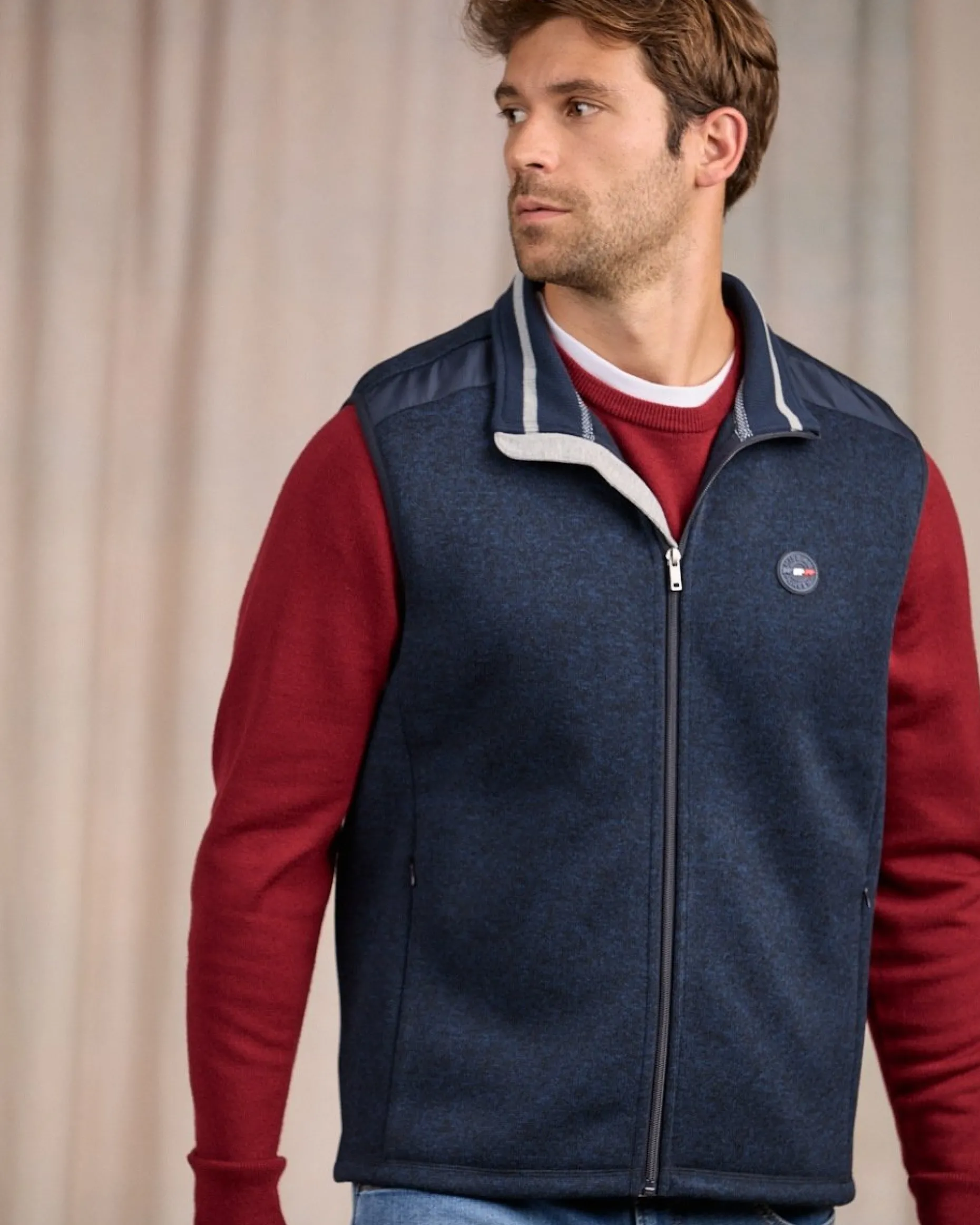 Homme Mise Au Green Polaire sans manches bleu marine