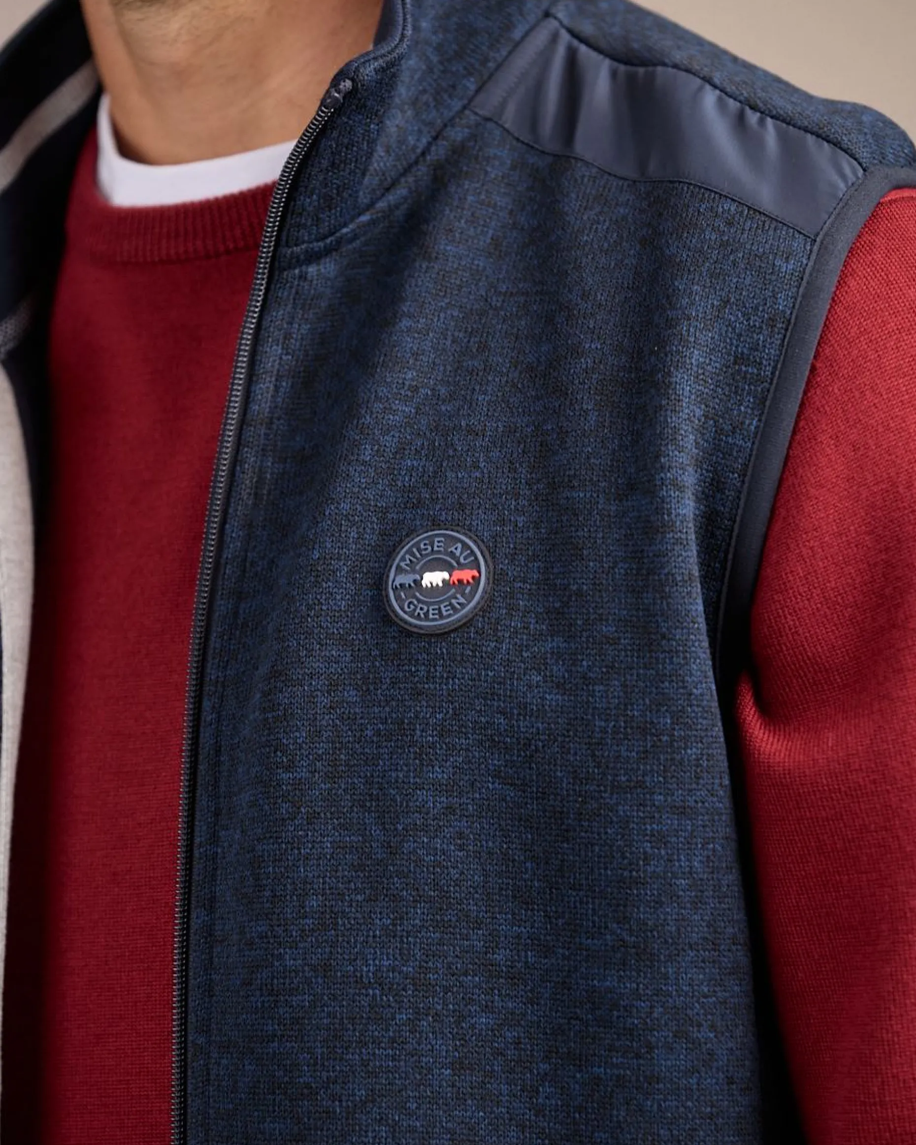 Homme Mise Au Green Polaire sans manches bleu marine