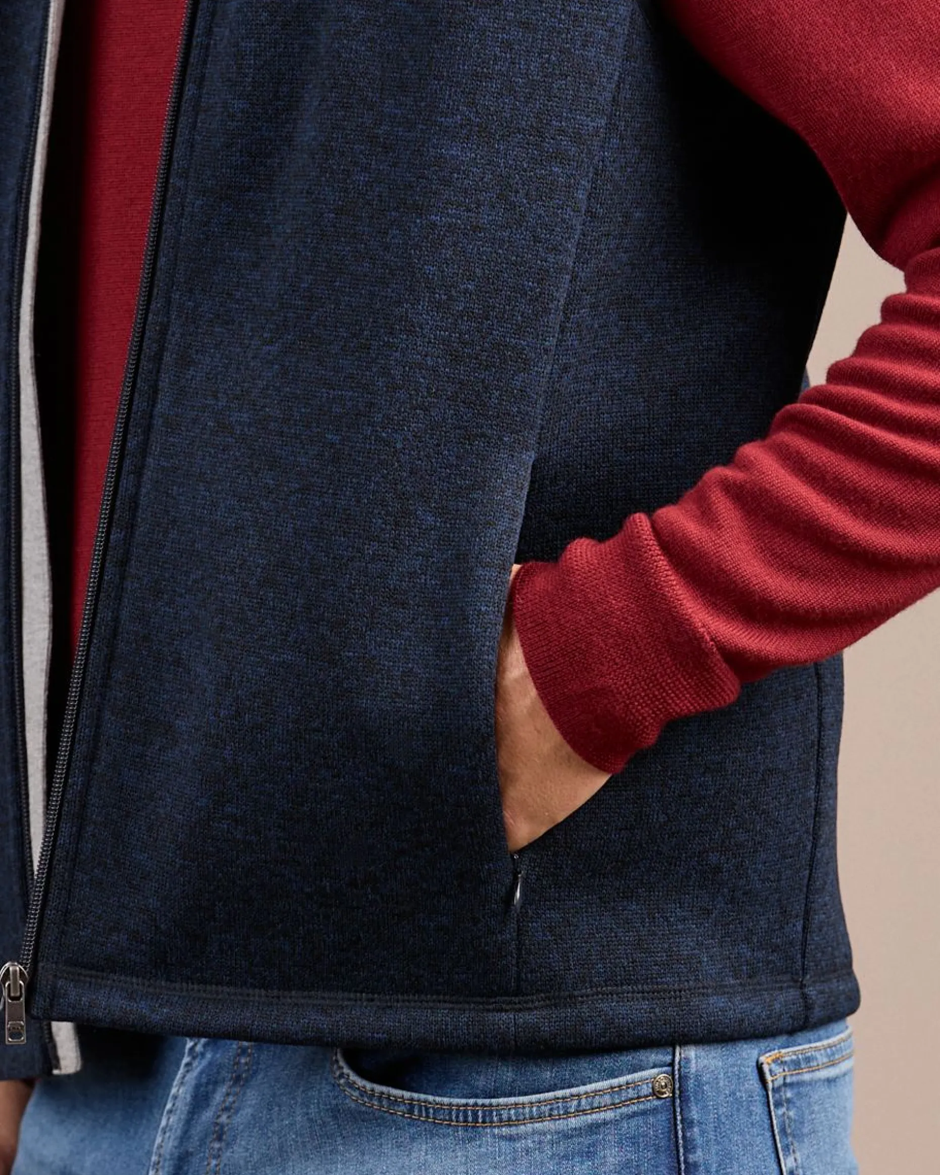 Homme Mise Au Green Polaire sans manches bleu marine