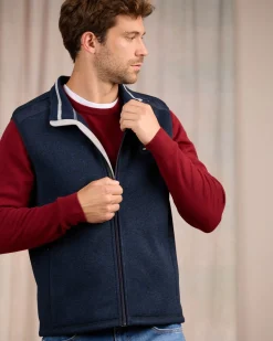 Homme Mise Au Green Polaire sans manches bleu marine