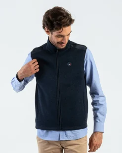 Homme Mise Au Green Polaire sans manches bleu marine