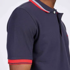 Homme Mise Au Green Polo à contraste bleu marine