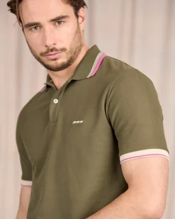 Homme Mise Au Green Polo à contraste