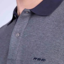 Homme Mise Au Green Polo au col contrastant gris moyen