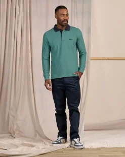 Homme Mise Au Green Polo au col contrastant vert colvert