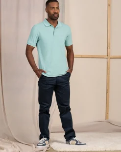 Homme Mise Au Green Polo Collin vert eau