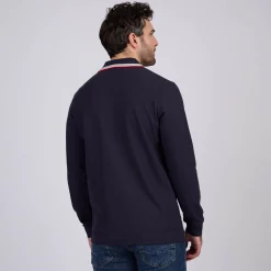 Homme Mise Au Green Polo détail col bleu marine