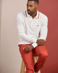 Homme Mise Au Green Polo détail col ecru chiné