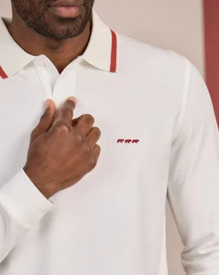 Homme Mise Au Green Polo détail col ecru chiné