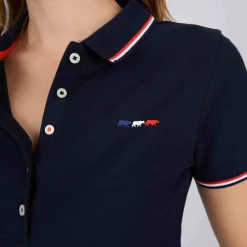 Femme Mise Au Green Polo détails tricolores bleu marine