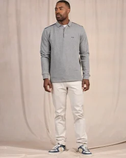 Homme Mise Au Green Polo manches longues regular fit à épaulettes