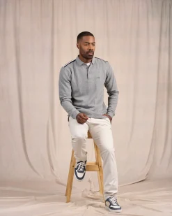 Homme Mise Au Green Polo manches longues regular fit à épaulettes