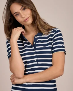Femme Mise Au Green Polo marinière rayures marine