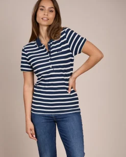 Femme Mise Au Green Polo marinière rayures marine