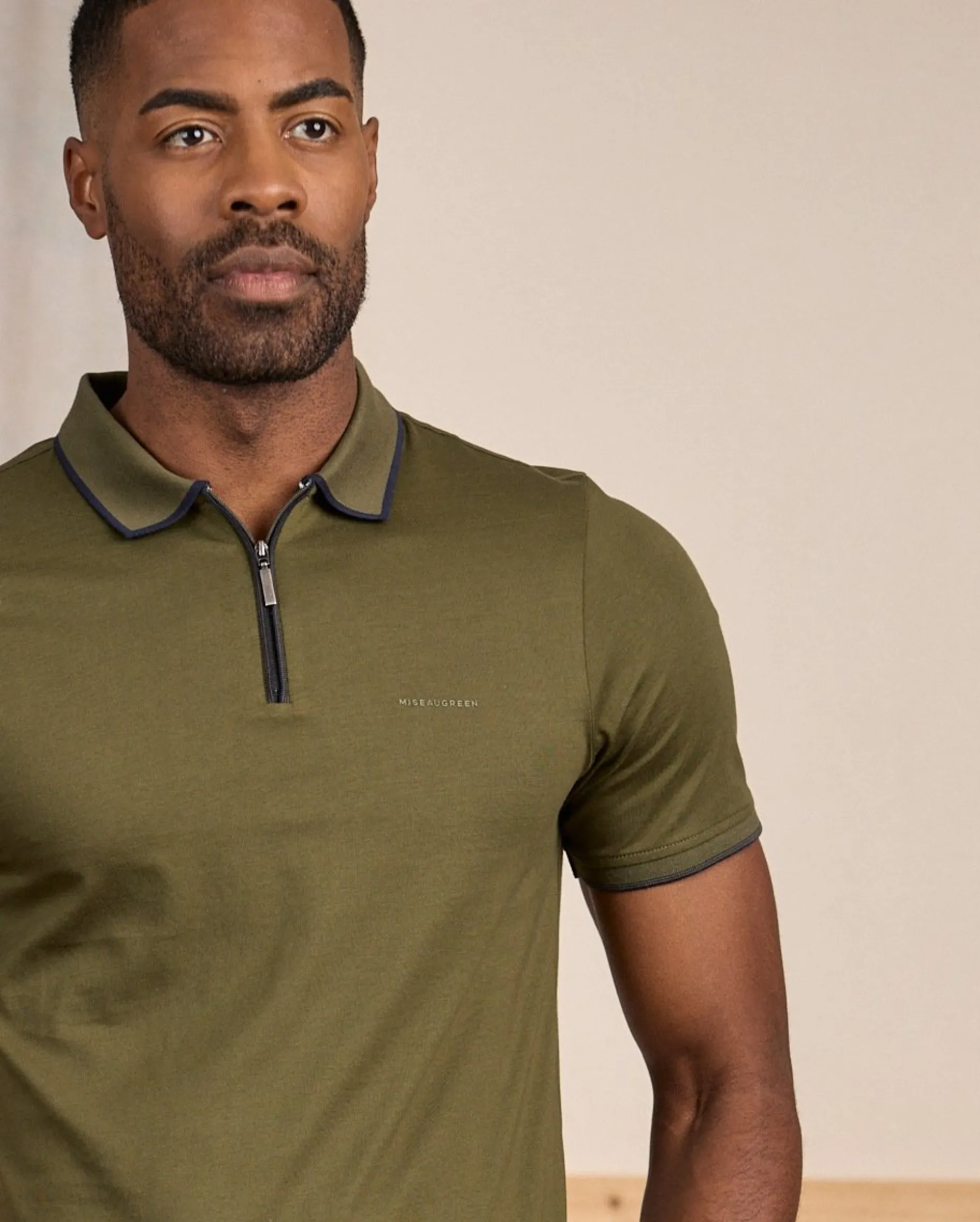 Homme Mise Au Green Polo ville zippé