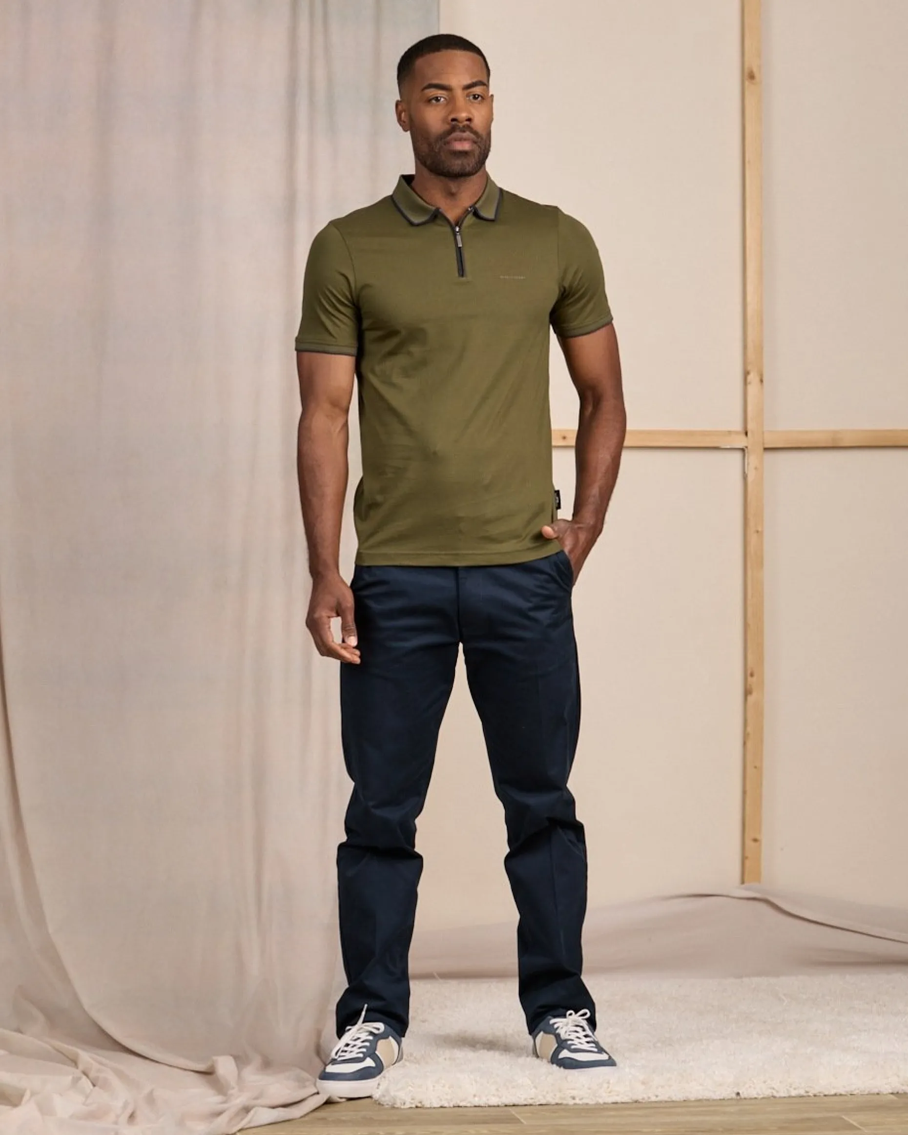 Homme Mise Au Green Polo ville zippé