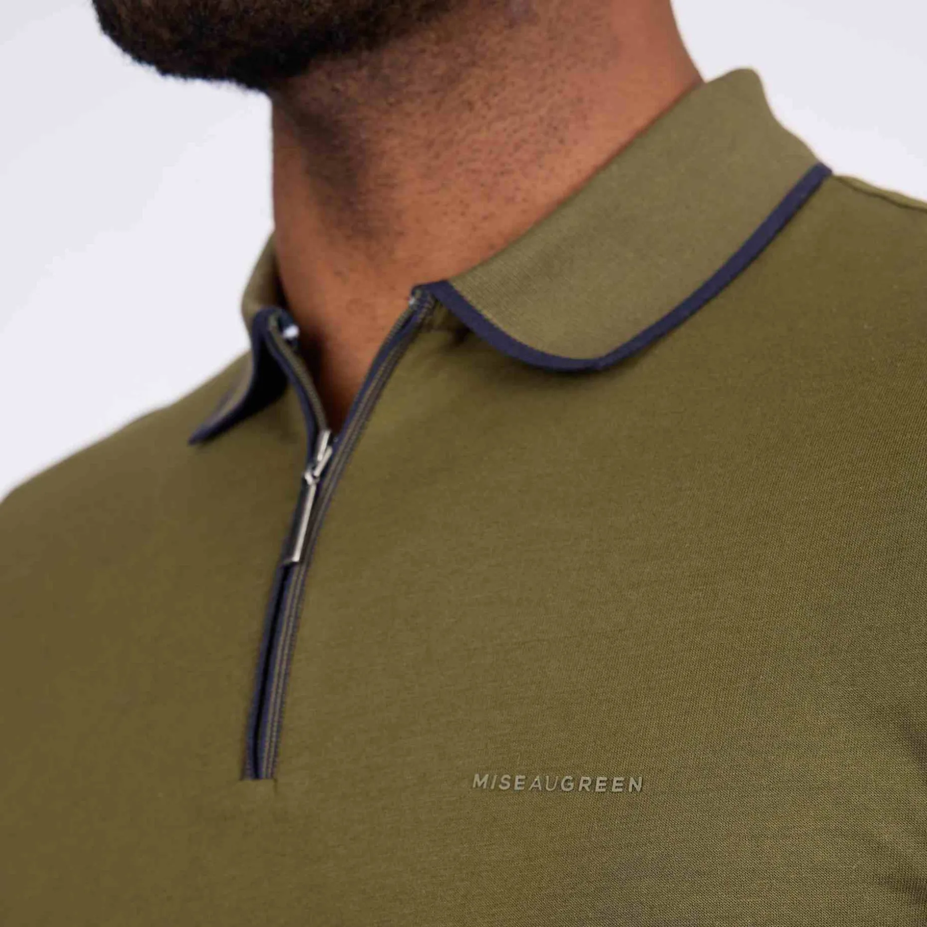 Homme Mise Au Green Polo ville zippé