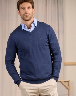 Homme Mise Au Green Pull Alvin bleu marine