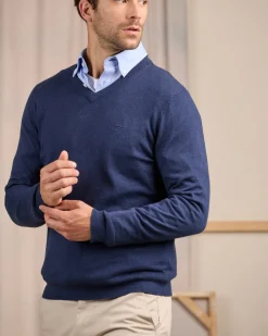 Homme Mise Au Green Pull Alvin bleu marine