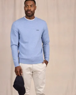 Homme Mise Au Green Pull Cassis bleu ciel